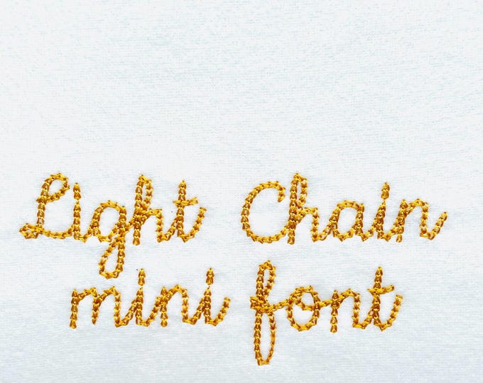 Quick light stitch Chain FONT machine embroidery designs handwritten script Font alphabet letters Monogram assorted sizes 1 up to 3.2 in, BX