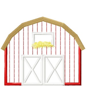 Simple Small Barn Applique, Farm Barn Building, Farm Theme Machine ...