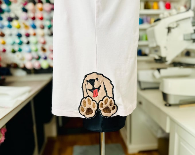 Puppy Bow Split side seam cutout Side Bow Applique machine embroidery designs Trendy Pet Dog lovers Apparel Sweatshirts T-Shirts 4 8 inch