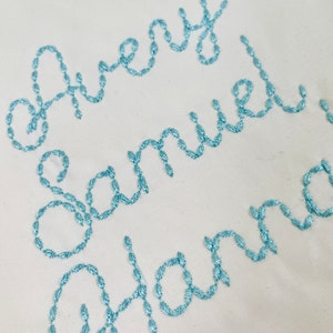 Desenhos clássicos de bordado à máquina com efeito de ponto à mão FONT em diversos tamanhos mini letras do alfabeto, crianças brincalhonas nome ponto de semente, BX