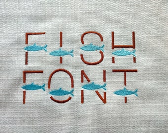 Satin stitch Fish Font embroidery font Fisher Marine alphabet machine embroidery designs small ocean sea fish monogram boys men fishman