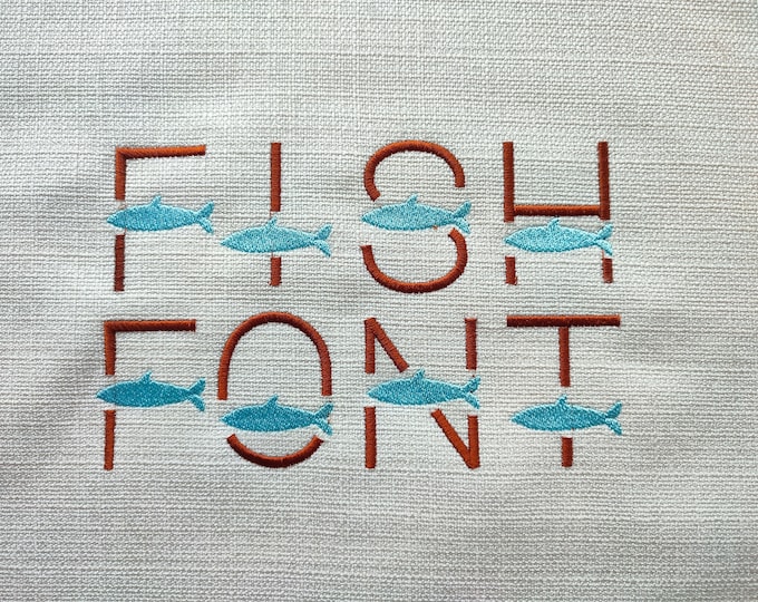 Satin stitch Fish Font embroidery font Fisher Marine alphabet machine embroidery designs small ocean sea fish monogram boys men fishman