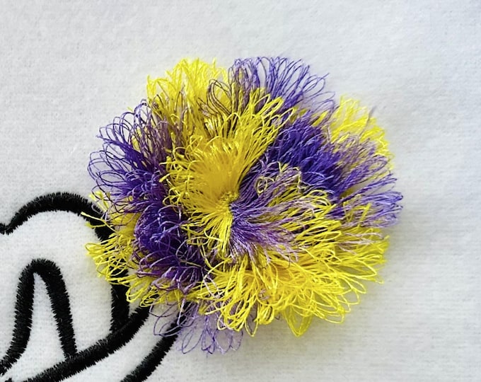 Only Pom Poms Machine Embroidery Design File – Fluffy Pom Pom Fringe, Perfect for ITH (In The Hoop) Projects Fuzzy design Sports Cheer
