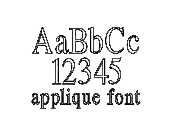 Monogram Applique Font bold alphabet new Roman style machine embroidery designs letters and numbers many sizes 2 up to 4.7 inch BX