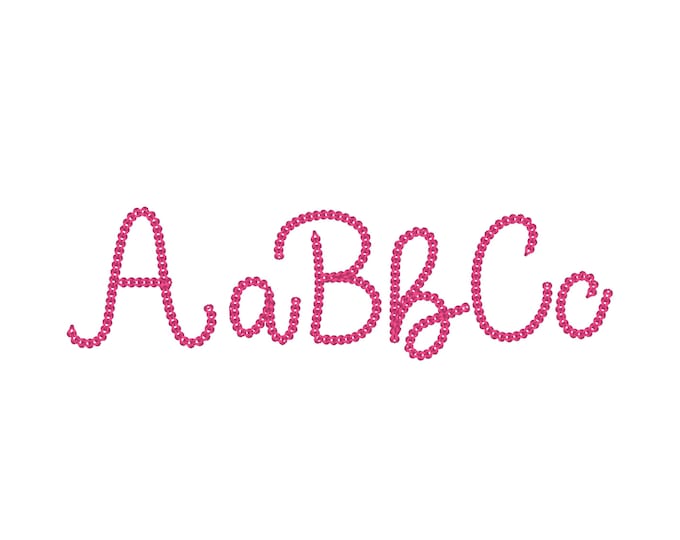 Bold smaller Dense Chain stitch FONT Bold Chain machine embroidery designs alphabet letters knit sweater handmade effect chain name, BX