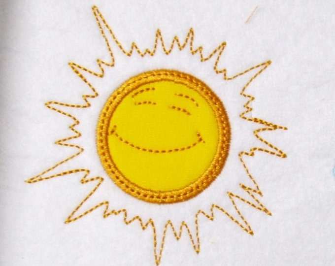 SUN - machine embroidery applique designs, multiple sizes for hoop 4x4, 5x7 and 6x10 INSTANT DOWNLOAD