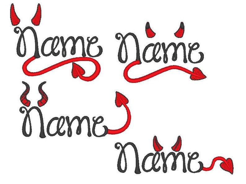 Little Devil Tail and Horn Tails and Horns for Monogramming Etsy UK