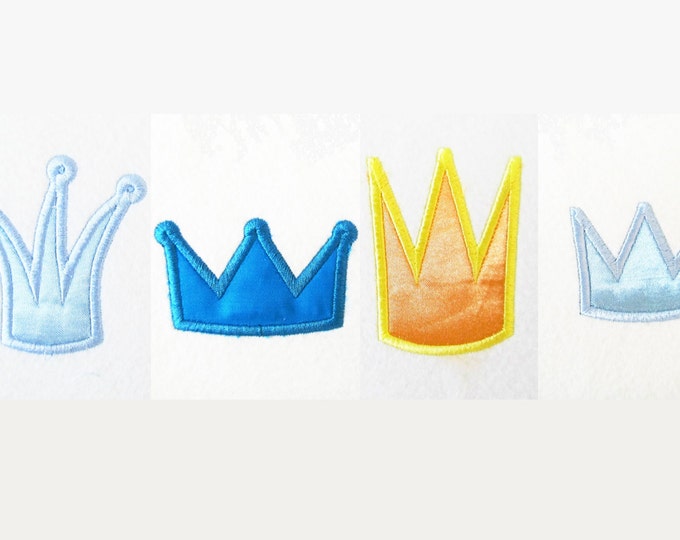 Little King Prince or Princess mini crowns machine embroidery applique designs, good for baby cloth kids outfit decoration instant download