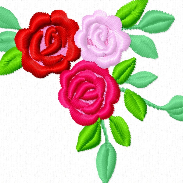 NEW Accent mini flowers, 5 TYPES, machine embroidery designs, Big set of various, many sizes, mini beautiful roses, rose embroidery