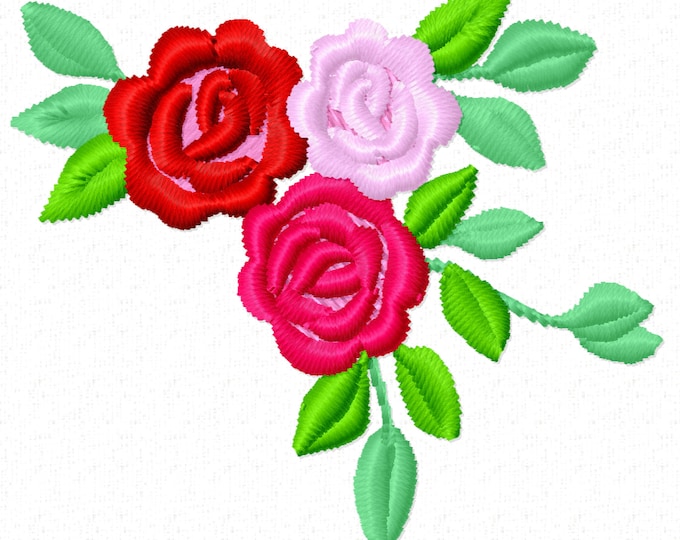 NEW Accent mini flowers, 5 TYPES, machine embroidery designs, Big set of various, many sizes, mini beautiful roses, rose embroidery