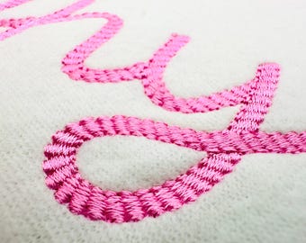 Rope stitch FONT machine embroidery designs assorted mini sizes 1 to 3 inch alphabet letters girl cowboy cowgirl monogram lasso rope effect