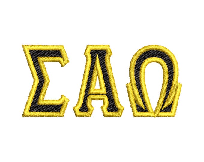 Tall Mini Greek FONT fill stitch and outline sizes 0.8 up to 1.6 inch Alphabet Monogram sororities fraternities machine embroidery designs