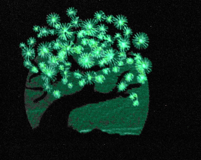 Tree of life Glow in the dark special machine embroidery designs in sizes for hoop 4x4, 5x7, kids fairytale magic Tree Sakura Moon kids