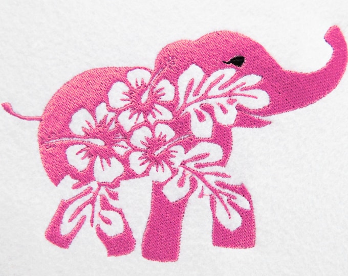 Elephants - can be used as single and in row Machine embroidery designs multiple sizes for hoop 4x4 and 5x7 floral Elephant silhouette