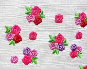 Accent mini rose, small rose, small flower, mini roses, mini, wee, floral machine embroidery designs, Big set 0.8 and 1 inch rose embroidery