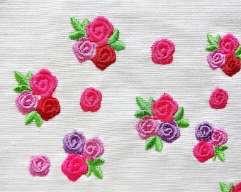 Accent mini rose, small rose, small flower, mini roses, mini, wee, machine embroidery design, Big set 0.8 and 1 inch, rose embroidery