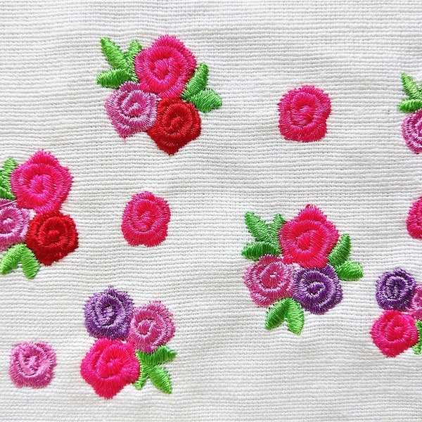 Accent mini rose, small rose, small flower, mini roses, mini, wee, machine embroidery design, Big set 0.8 and 1 inch, rose embroidery