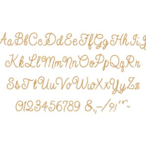 Light Stitch Chain FONT Cursive Script Font Alphabet Machine Embroidery ...