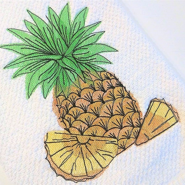 Cute awesome decorative Pineapple welcome flag decoration for summer time - machine esilhouette embroidery