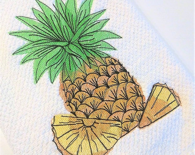 Cute awesome decorative Pineapple welcome flag decoration for summer time - machine esilhouette embroidery