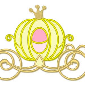 Cinderella Carriage Princess lace Monogram machine embroidery applique designs - for hoops 4x4 and 5x7, 6x10, 8x12