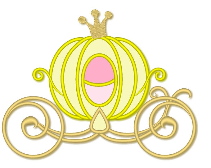 Cinderella Carriage Princess lace Monogram machine embroidery applique designs - for hoops 4x4 and 5x7, 6x10, 8x12