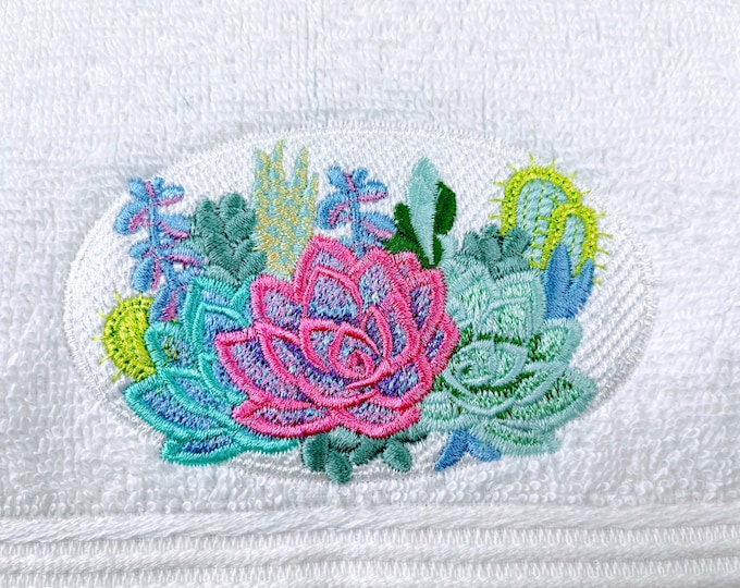 Fill Stitch Succulents flowers floral bouquet cactus fill machine embroidery designs 4, 5, 6, 7in succulent plant INSTANT DOWNLOAD