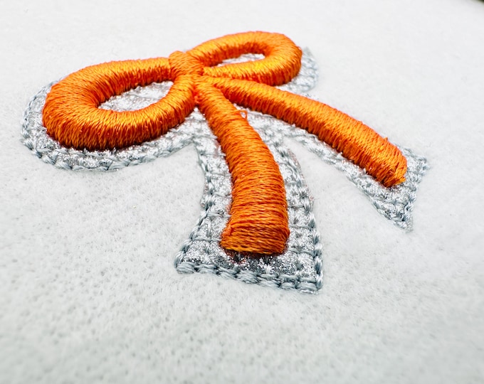 HTV glitter vinyl and puffy foam Bow machine embroidery designs 3d raised sparkle kids girls monogram add-on mini sizes 1.3 up to 3.5 inch