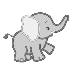 Kleine olifant stoffen machineborduurontwerpen diverse maten voor hoepel 4 x 4 5 x 7 6 x 10 kinderen baby jongens outfit ontwerp schattige olifant dier