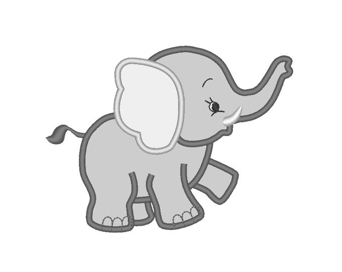 Little Elephant Applique machine embroidery designs assorted sizes for hoop 4x4 5x7 6x10 kids baby boys outfit design Cute Elephant animal