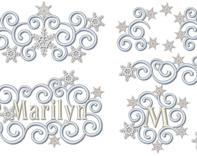Winter ornaments Frozen ornaments embroidery - set 4x4 and 5x7, 6x10