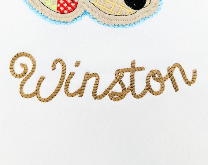 Rope FONT Embroidery Cowboy Alphabet Machine Embroidery Designs with Cord Letters Western Rodeo monogram rope stitch sizes 1 up to 3in, BX