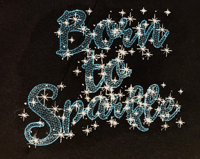 Sparkle Glitter FONT night starry sky script glittering alphabet kids girl princess name monogram machine embroidery designs assorted sizes