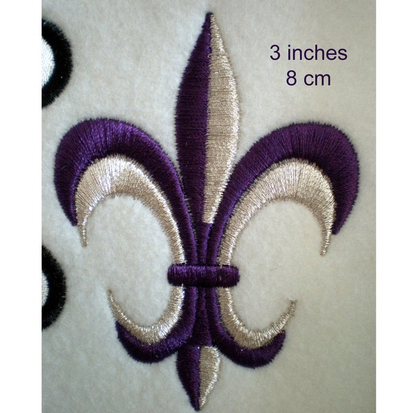 Fleur de Lis 2 kleuren-machine borduurontwerpen INSTANT DOWNLOAD - meerdere maten voor 4x4 hoepel, Franse lelie bloemenbloem, BX inbegrepen