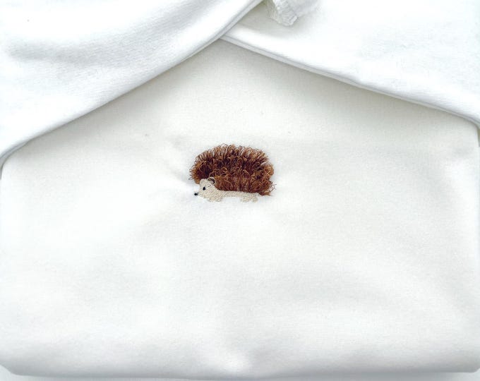 Hedgehog Simon Fringed Fluffy chenille mini wild animal boy machine embroidery designs forest Hedgehog kids baby boys outfit shirt design