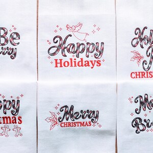 Light Stitch Pack 2 Happy Merry Christmas Holidays Kitchen dish towel quotes SET of 6 pcs machine embroidery designs for hoop 4x4, 5x7, 6x10 by Artapli embroidery formats PES HUS JEF EXP DFST VIP VP3 XXX instant download
