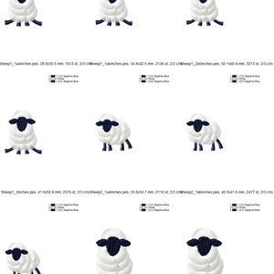 Fuzzy Sheep Lamb SET of 5 types and 5 sheep in row fringed machine embroidery designs Farm Shirt Sweatshirt embroidery Funny Animal Sweater image 7