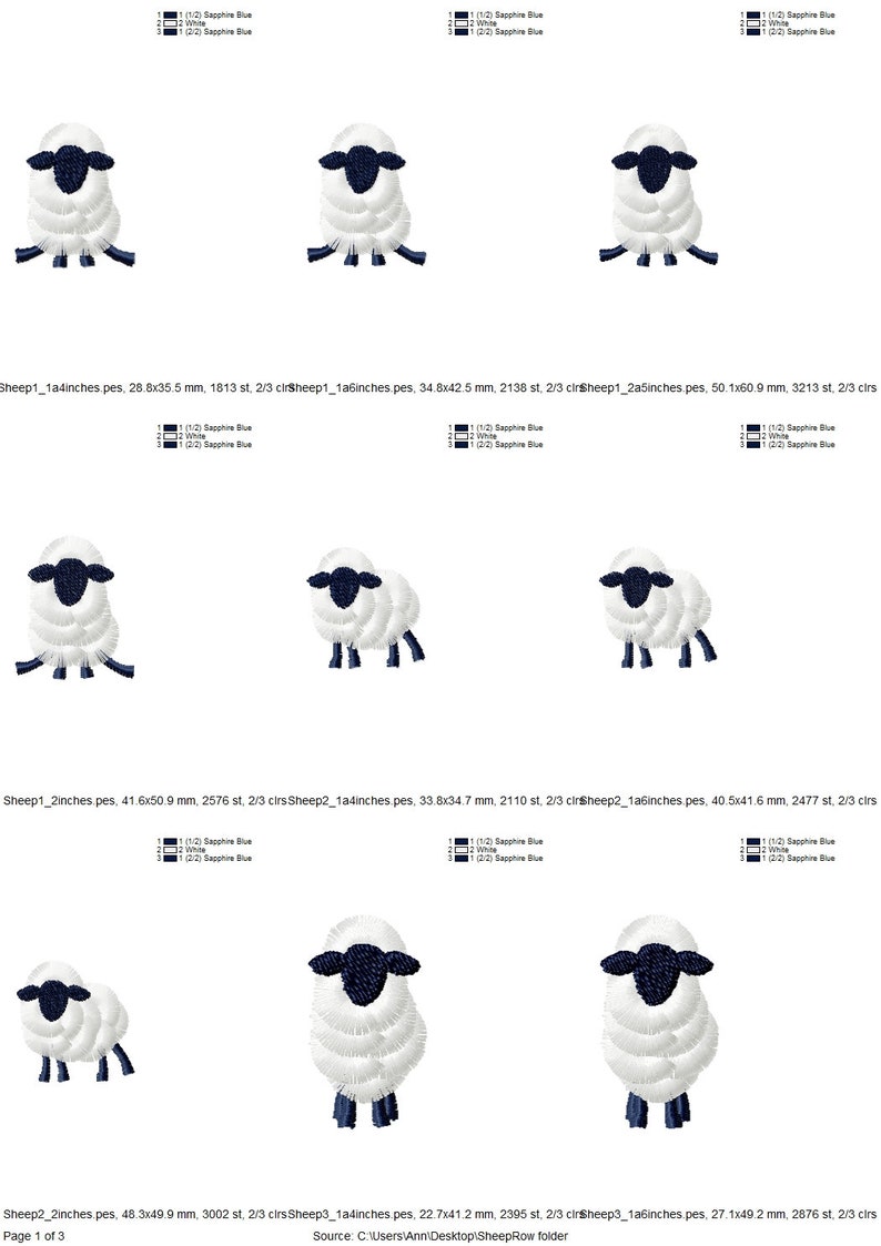 Fuzzy Sheep Lamb SET of 5 types and 5 sheep in row fringed machine embroidery designs Farm Shirt Sweatshirt embroidery Funny Animal Sweater image 7