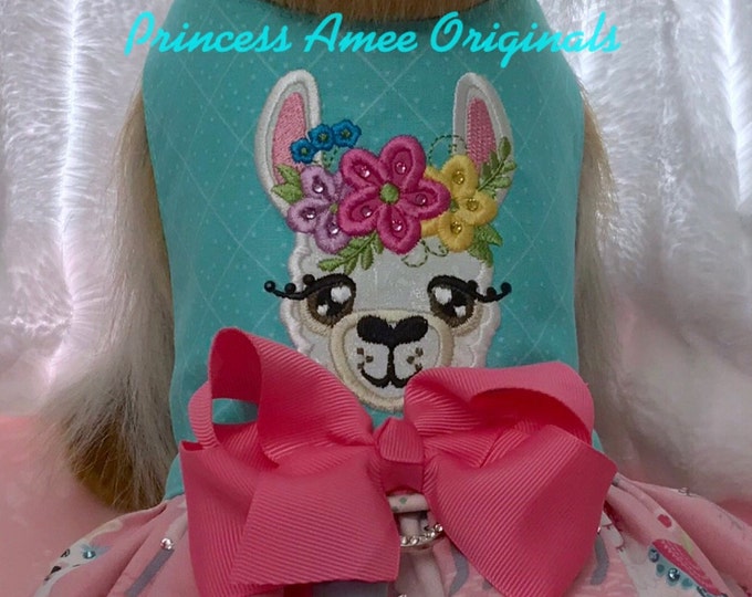 Llama loves you, llama face with shabby chick flowers  crown applique machine embroidery designs applique llama face drama llama design