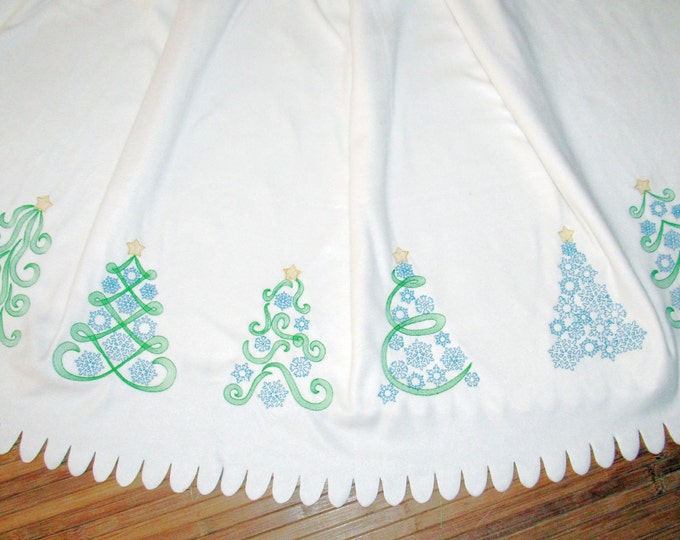 Christmas tree 6 types quick stitch SET of 6 machine embroidery designs multiple sizes for hoop 4x4, 5x7 and 6x10 Snowflake Christmas Tree