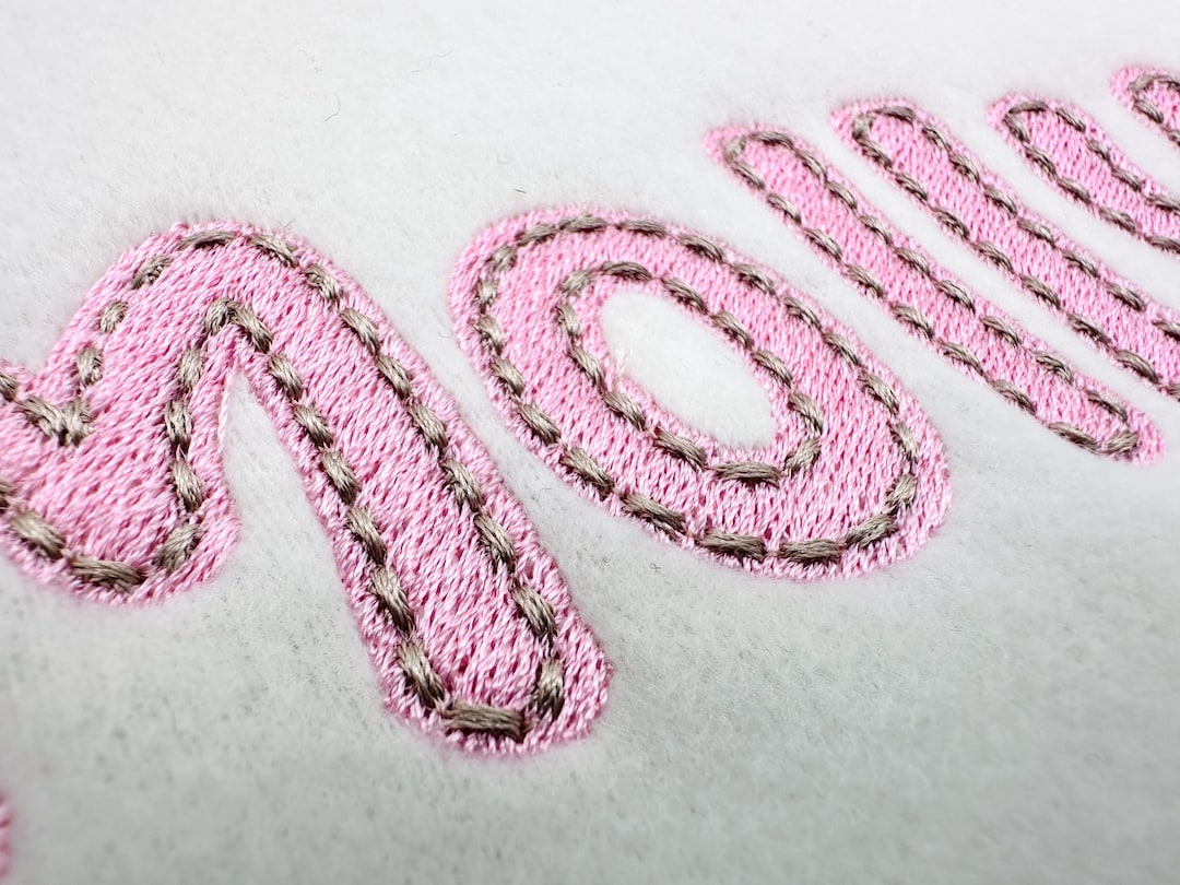 Fill Stitch FONT With Hand-stitch Look on Top Machine Embroidery ...