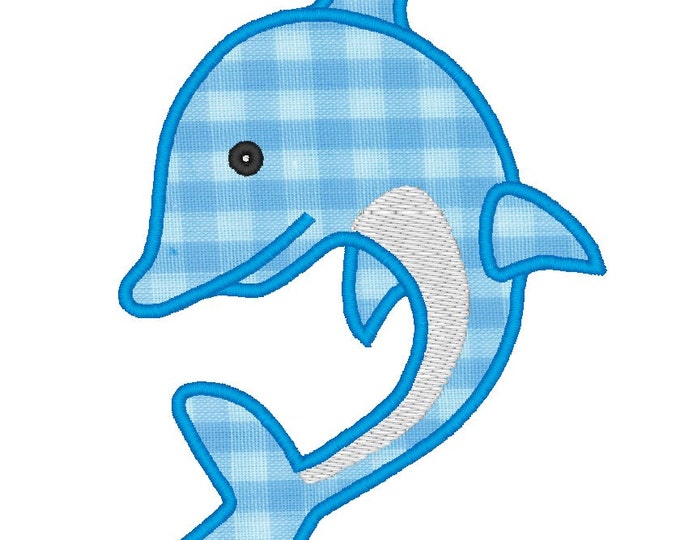 Dolphin - machine embroidery applique and fill stitch designs INSTANT DOWNLOAD - multiple sizes for hoop 4x4, 5x7 and 6x10