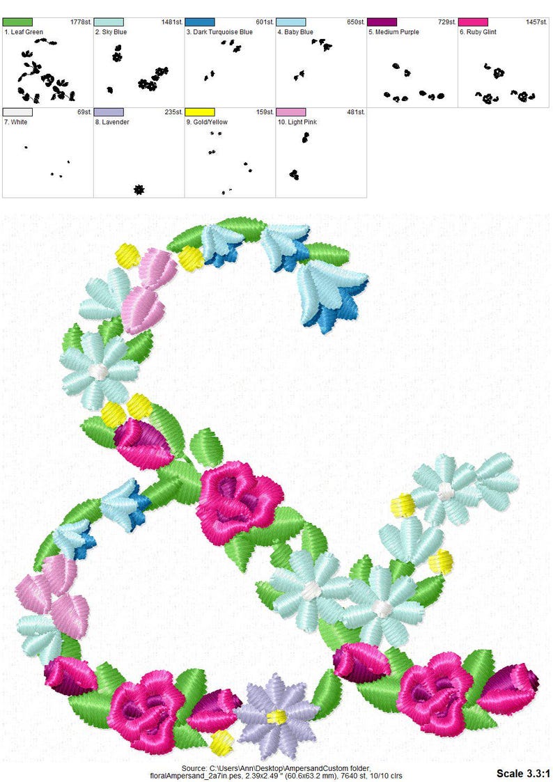 UPDATED! Meadow Bluebell Rose Floral Font Flower alphabet uppercase and lowercase letters initial monogram machine embroidery designs, BX image 11