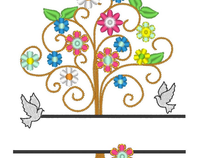 Family tree and mini font - machine embroidery designs - for hoop 4x4, 5x7, 6x10 INSTANT DOWNLOAD