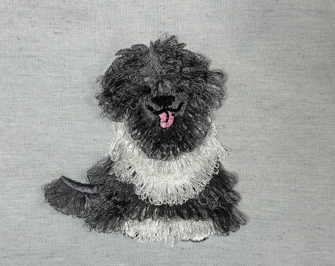 Sheepdog fringe dog Fluffy chenille Puppy machine embroidery designs dog breed fringed fur Sheep dog Dog puppy embroidery pet animal