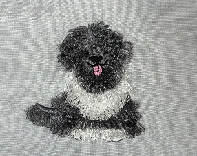 Sheepdog  fringe dog Fluffy chenille Puppy machine embroidery designs dog breed fringed fur Sheepdog Dog puppy embroidery pet animal