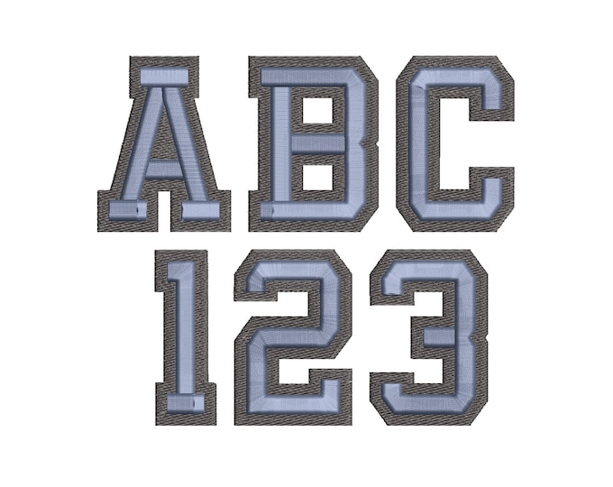 Puff and fill stitch 2 colors duo tone Embroidery Font machine embroidery designs Puffy Foam alphabet monogram Block Font small double BX 3d