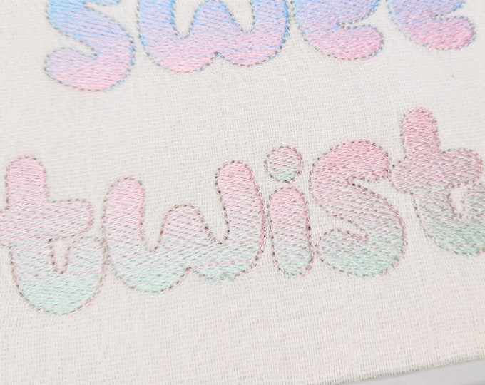 Rainbow Iridescent 2 Color Monogram FONT alphabet machine embroidery designs ombre gradient font embroidery BX included! NO special thread!