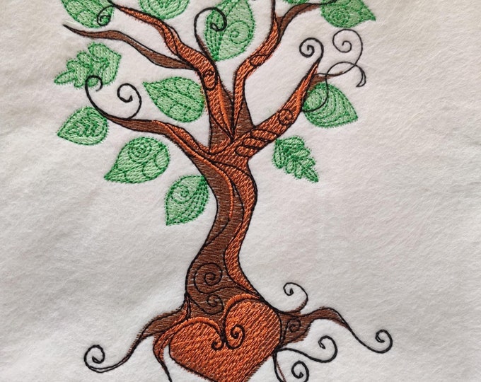 Tree of life, love heart tree, tree drawing light sketch stitch machine embroidery designs multiple large sizes hoop 5x7, 6x10 earth nature