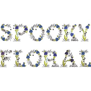 Halloween Spooky Floral Font Ghost Spider Web Boo Alphabet Cobweb Scary ...
